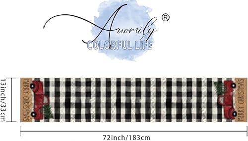 Miniatura 2 de Camino de mesa rojo de Pascua de 13 x 72 pulgadas de largo, camino de mesa de invierno grande de temporada con copos de nieve, camino de mesa de