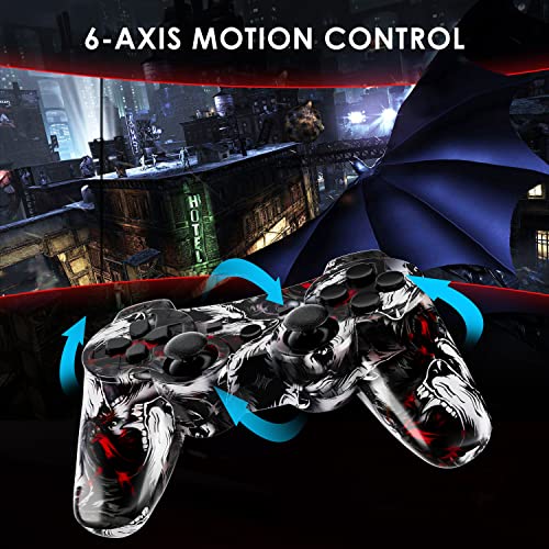 Image of Boowen Wireless Controller for PS3, Controller for Sony PlayStation 3, 6-Axis High-Performance Motion Sense Dual Vibration Upgraded Gaming Controller, Compatible with PlayStation 3(Cyberpunk+Wolf)