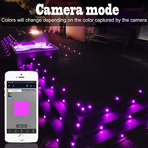 Fvtled Bluetooth Control Recessed Deck Lighting Set, 30Pcs Φ1.22 Low Voltage Rgb Step Lights App & Remote Control In-Ground Lighting Waterproof Outdoor Yard Path Stair #TOP4