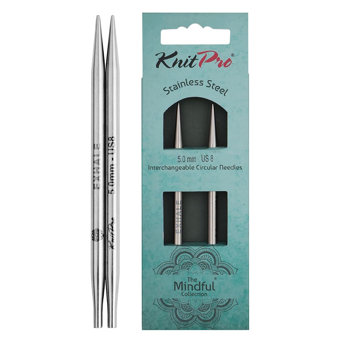 Knitpro Silver The Mindful Collection Interchangeable Circular Needles 5" (13Cm) | Size 5Mm