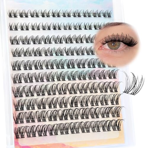 SLSXNL Natural Wispy Lash Clusters Eyelash Clusters 8-16MM Cluster Lashes 8mm 10mm 12mm 14mm 16mm False Eyelashes 100pcs Cluster Eyelash Extensions