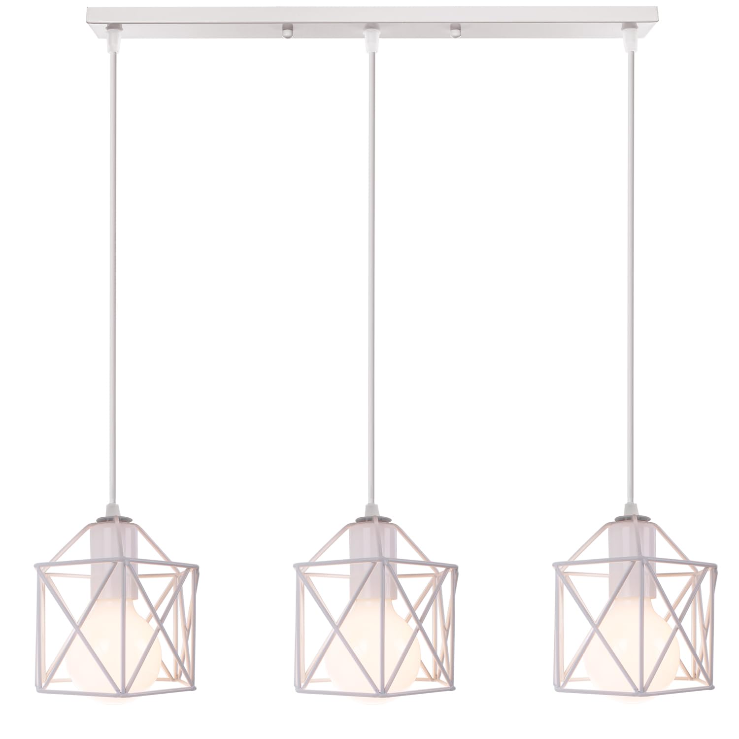 PETITES ECREVISSES Lámpara Colgante Vintage 3 luces Lámparas de Techo E27 Diseño de Jaula de Hierro Iluminación de Techo Interior Iluminación Colgante Industrial para Cocina Comedor Dormitorio