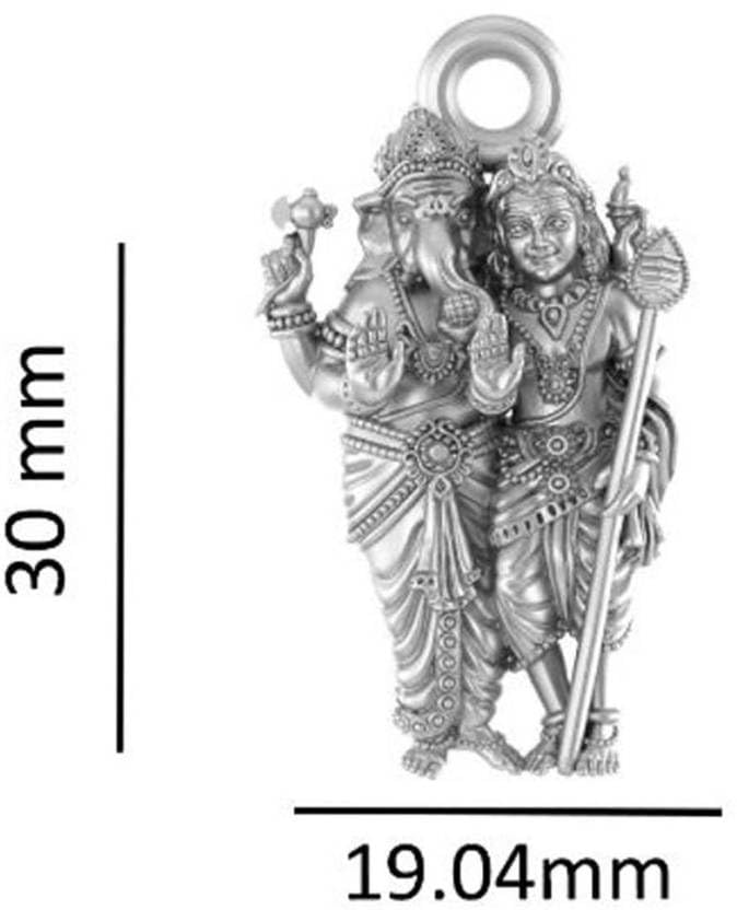 Pendentif en argent sterling Ganesh et Karthikeya Mtrolls