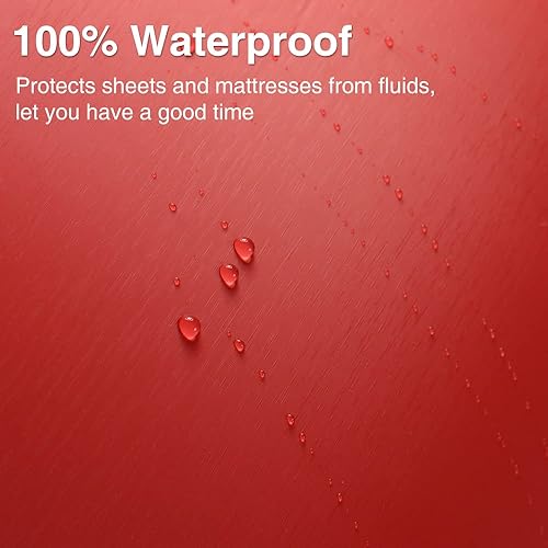 Miniatura 4 de Sábanas planas impermeables con almohada inflable, protector de colchón para aceites esenciales, masaje, spa, cómodas y fáciles de limpiar (rojo,