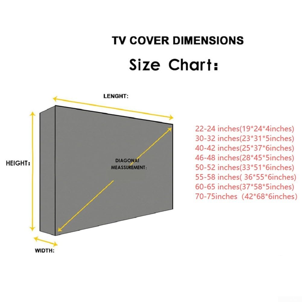 Copertura per TV da esterno in tessuto Oxford 210D impermeabile 55-58 pollici
