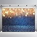 BoTong 7x5ft Blue and Gold Spots Photography Backdrop (Not Glitter) Baby Photo Background Photo Baby Shower Birthday Carnival Party Kids Newborn Children Portrait Photo Studio BT-win0373-7x5FT