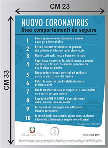 Cartel adhesivo de 10 dieces, de 23 x 33 cm, para guardar el cuento, corona de emergencia, COVID-19  PVC adhesivo, cód. 1400