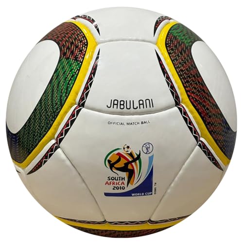 South Africa Jabulani® World Cup Soccer Ball 2010 Replica Training Match Ball Unisex Hand Stiched Durable & Affordable for Practice Matches Size 5 (Made in SIALKOT Pakistan)