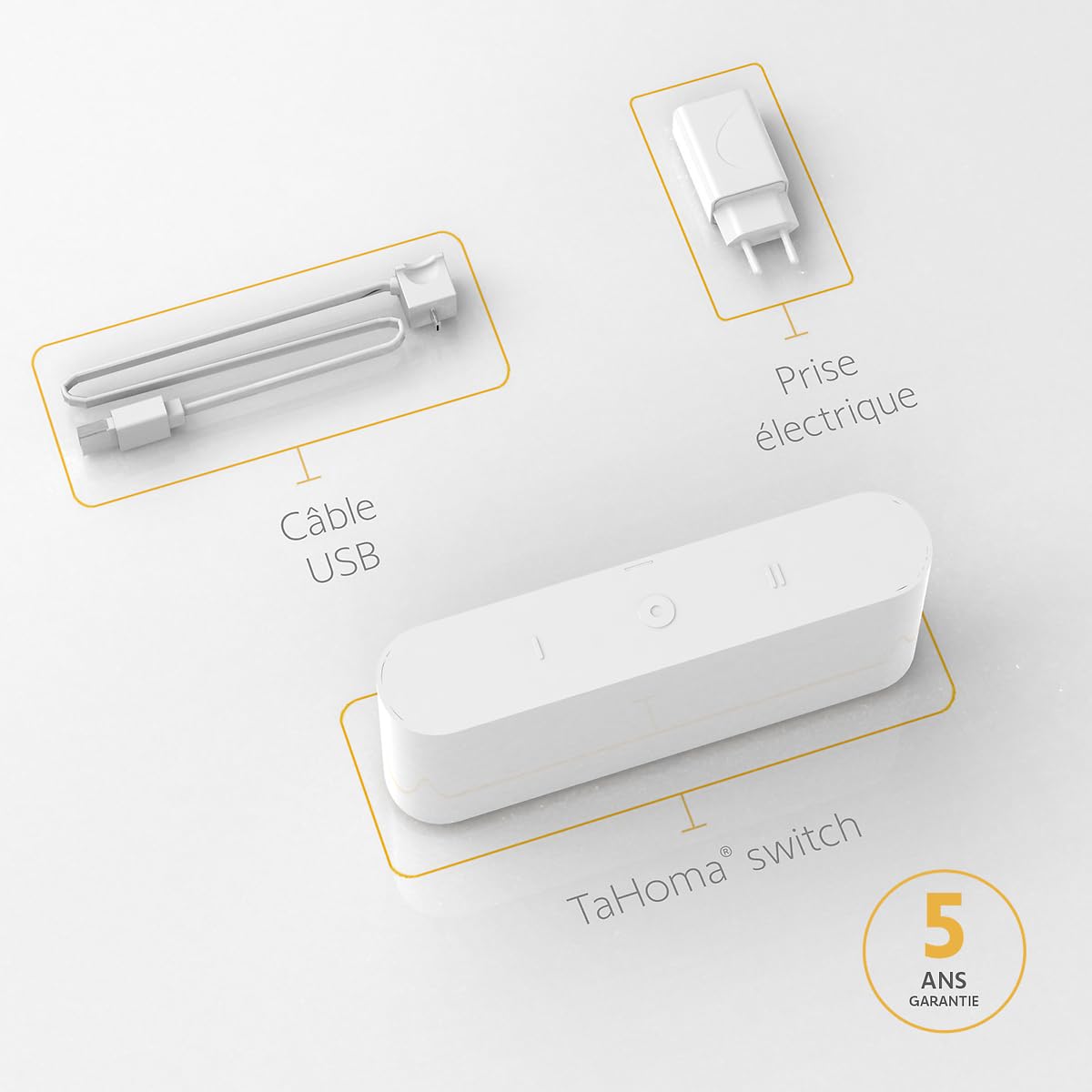 Somfy - Box domotique Tahoma Switch | Centralise et Pilote Vos Volets roulants et équipements connectés | Contrôle à Distance Via l'application ou Un Assistant Vocal | Compatible IO, RTS & Zigbee