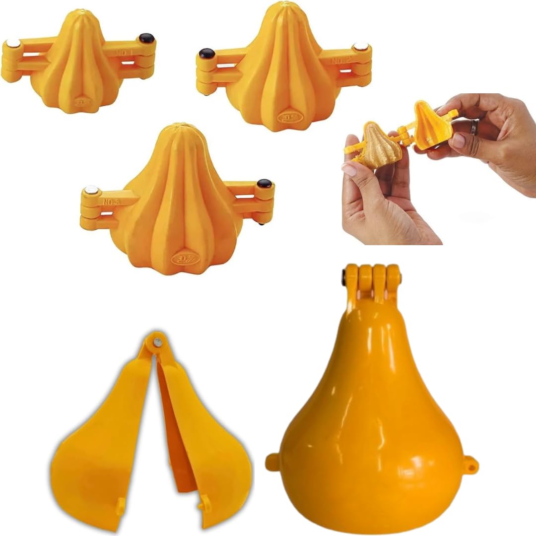 Skytail Plastic 3Pcs Different Size Modak Sancha & 1Pc 125gm Modak Sancha Maker Press Moulds for Ganpati Bappa Ganesh Chaturti Diwali Festival Sweets Chocolate Filling Modak Mithai Offerings Cakes