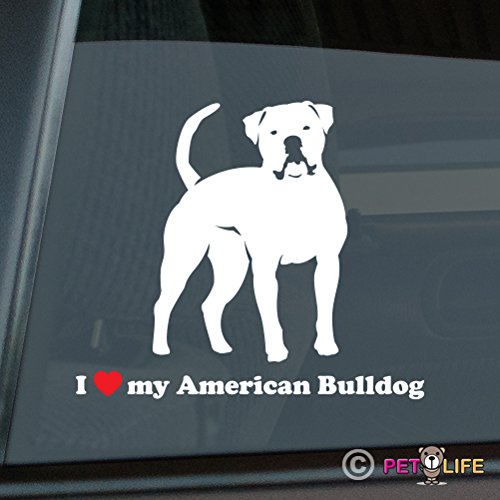 I Love My American Bulldog Sticker Vinyl Auto Window Bully