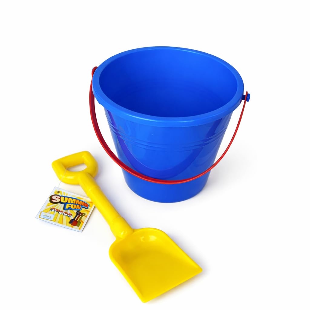 Kids Bucket and Spade Set – 14cm Beach Bucket with 25cm Shovel, Sand Toys for Children, Garden, Sandpit & Seaside Play, Age 3+, Blue — image 1