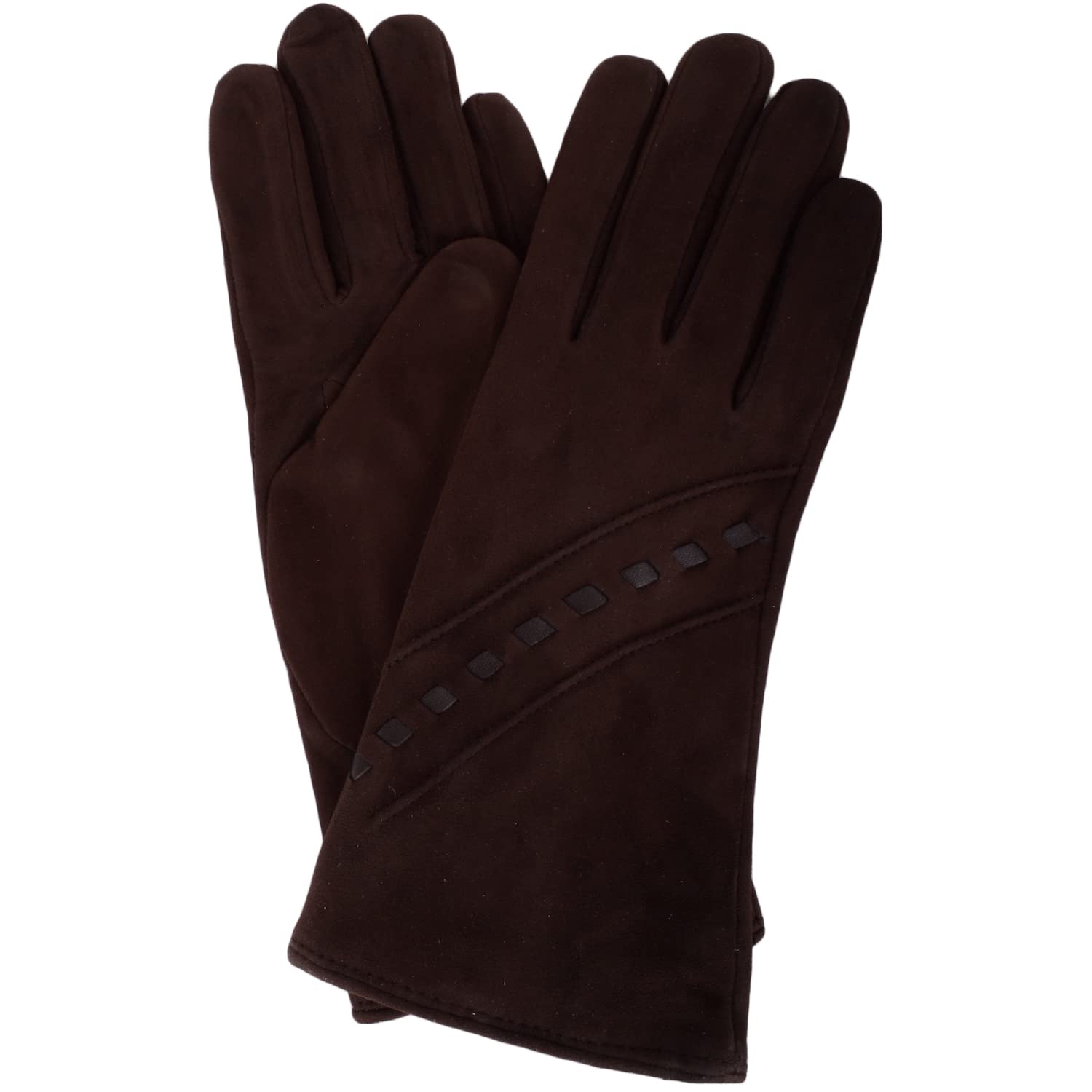 SNUGRUGS Women's Suede Gloves - Brown - Size M