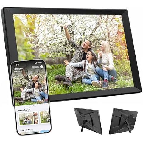 FRAMEO Digital Picture Frame - 14.1" WiFi Photo Frame | Digital Frames for Photos | Send Photos, Videos with Frameo App | 1280x800 Touch Screen Cover