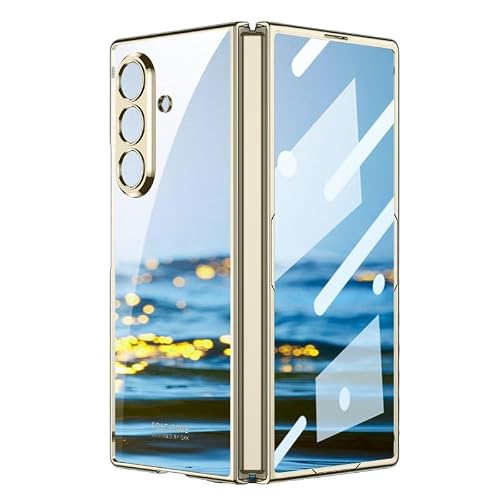 �K�pSamsung Galaxy Z Fold8 Ultra�N���A�P�[�X,�y�ʑϋv�Ռ��z���n�[�h�P�[�X,���΂ݖh�~ (�S�[���h)