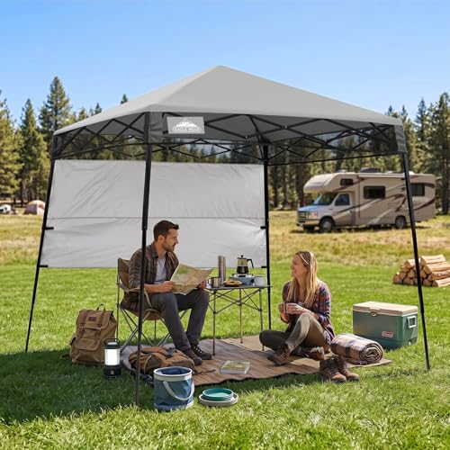 Tente parasol dépliable contre les coups de soleil abri compact gris - 6