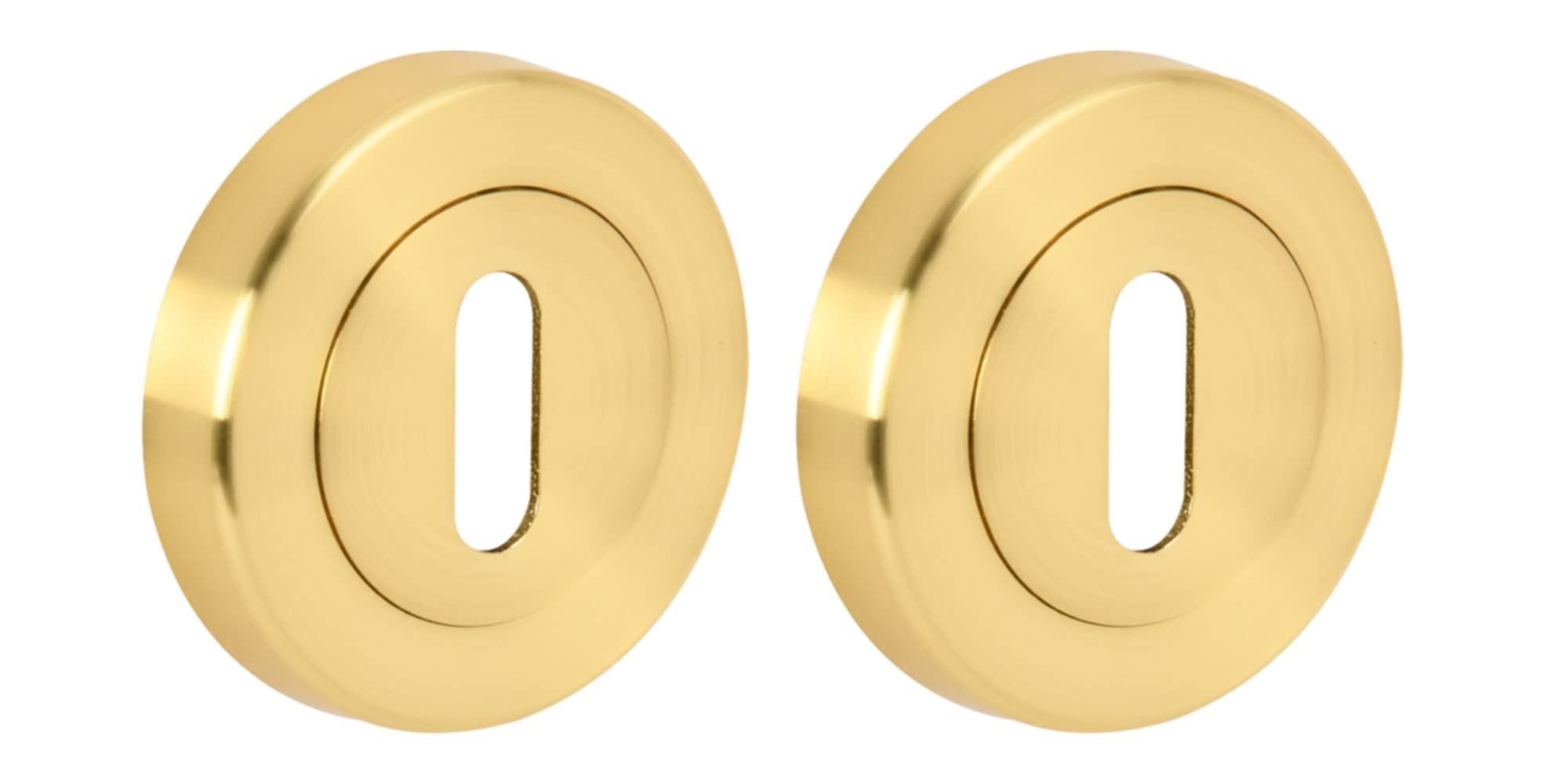HANDLEZONE® 2 Pack Keyhole Door Lock Escutcheon Covers - Satin Brass