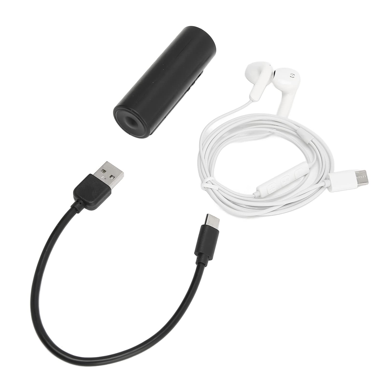 POENVFPO Registratore Vocale Portatile Intelligente Lungo Tempo di Lavoro Leggero MP3 per Conferenze e Interviste Nere (32G)