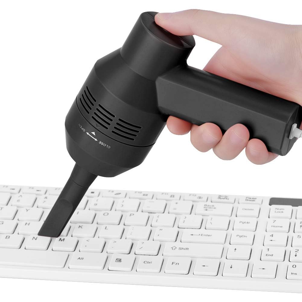 Mini Odkurzacz Ręczny z Klawiaturą USB - Zestaw Do Wielokrotnego Ładowania, Przenośny Elektryczny Do Klawiatur PC z Gąbką (Czarny)