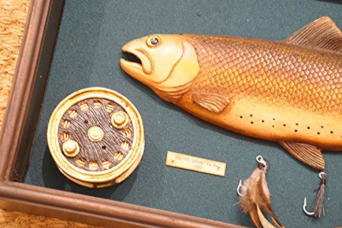 Angel Forelle Fligenfischen Fligenangeln Kasten Rolle Antik Vitrine Nostalgie Deko