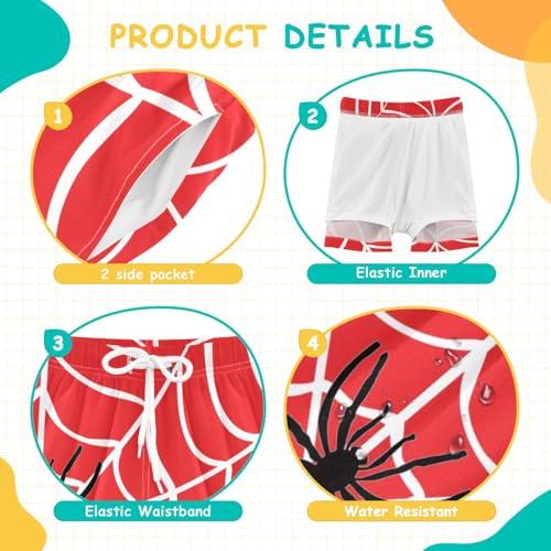 CaTaKu Boys Swim Trunks with Compression Liner Kids Swim Shorts Quick Dry Toddler Bathing Suit for Boys 4-13 Years4