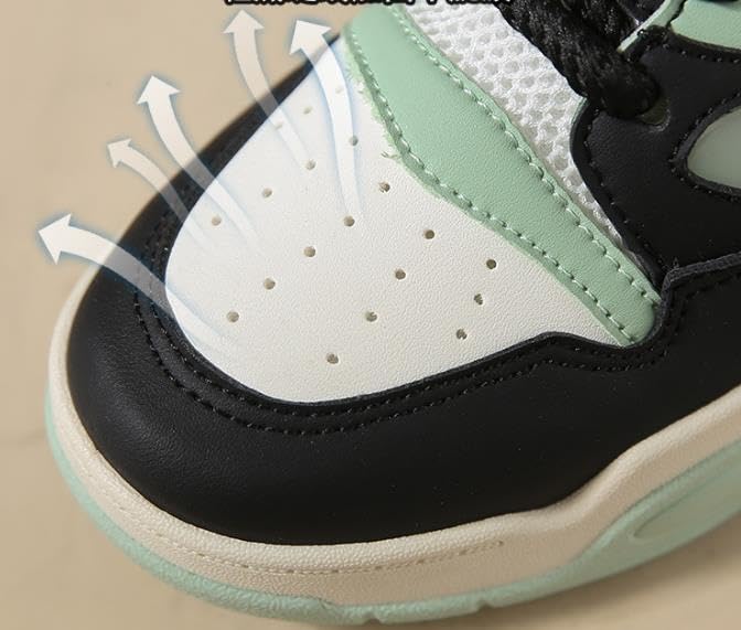 Women Platform Fashion Sneakers Low Top Lace-Up Comfortable Stylish Casual Walking Skateboard Shoes, Street Sneakers Size 5-8 (Black,8)2