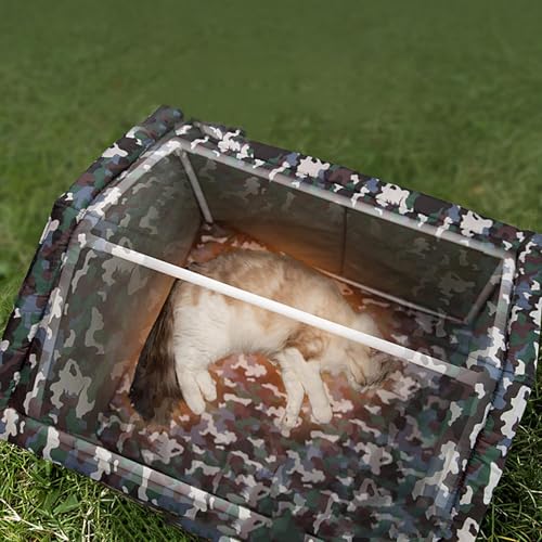 Cama acolchada para gatos a prueba de sol y refugio impermeable 4