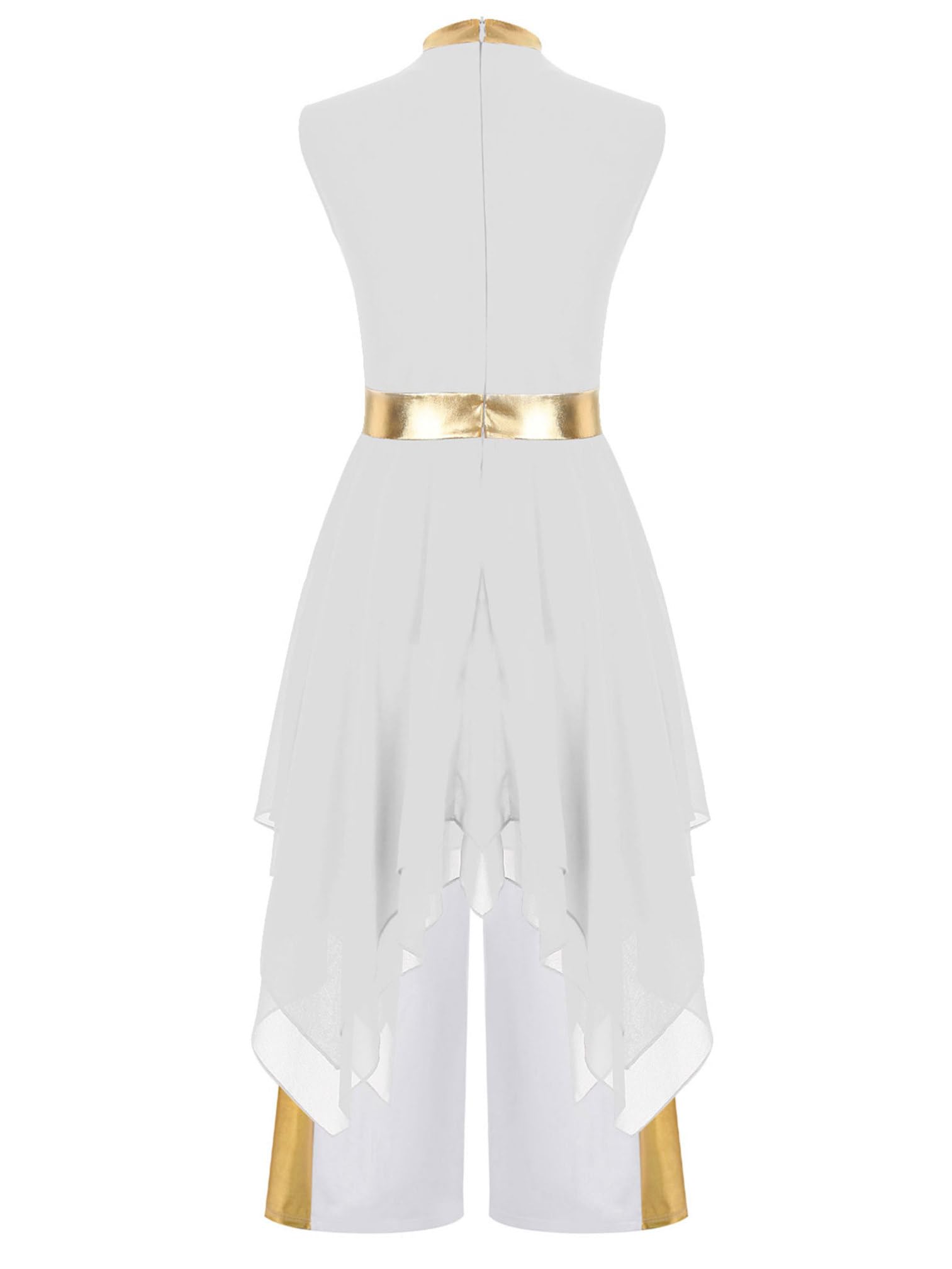 Agoky Vestido De Danza Cristiana para Niñas Vestido Litúrgico De Adoración De Iglesia Y Pantalones Anchos Traje De Baile Lírico