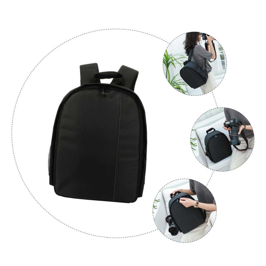 HOMSFOU Zaino per Fotocamera in Nylon Custodia Porta-accessori, Organizer Interno Modulare, Borsa da Viaggio Resistente Agli Urti per Escursioni e Uso Quotidiano
