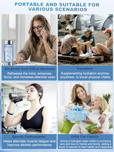 BEVECK 14 oz Portable Hydrogen Water Bottle Generator with PEM-SPE Technology, USB Rechargeable Hydrogen Water Ionizer Cup, Produces up to 3000 ppb Hydrogen in 3 Minutes for Home, Gym, Office & Travel - Image 8