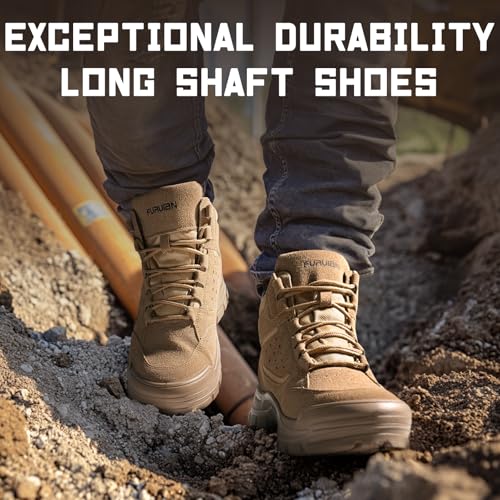 Image of Furuian Steel Toe Boots for Men Women Lightweight Work Boots Pioneer Series | ASTM Certificated Safety Shoes, Width Option, Non Slip Rubber Sole, Comfortable Work Shoes for Construction, Warehouse, Yard