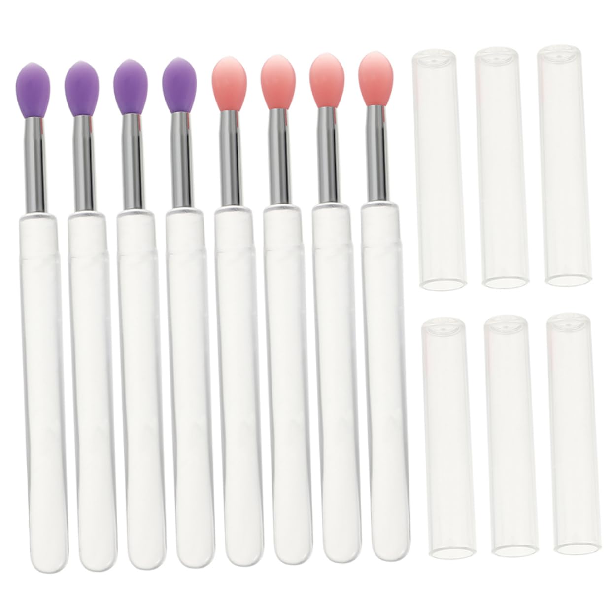FRCOLOR 6pcs Silicone Lip Mask Brush Lip Brush Cap Gloss Applicator Eyeshadow Set