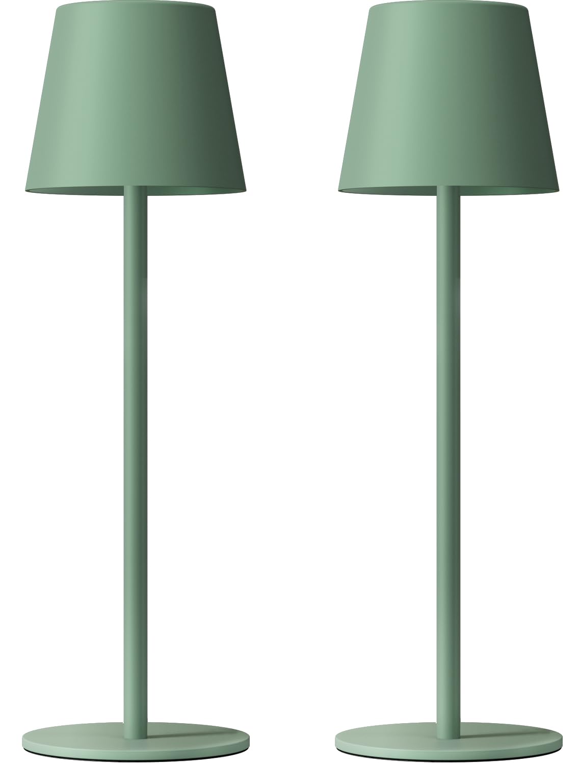 Kakanuo Cordless Table Lamp Rechargeable Green - KK 2 Pack 5000mAH Battery Operated Lamp for Dining Table, 3 Color Stepless Dimming Wireless Lamp for Counter, Outdoor Patio, Touch Control