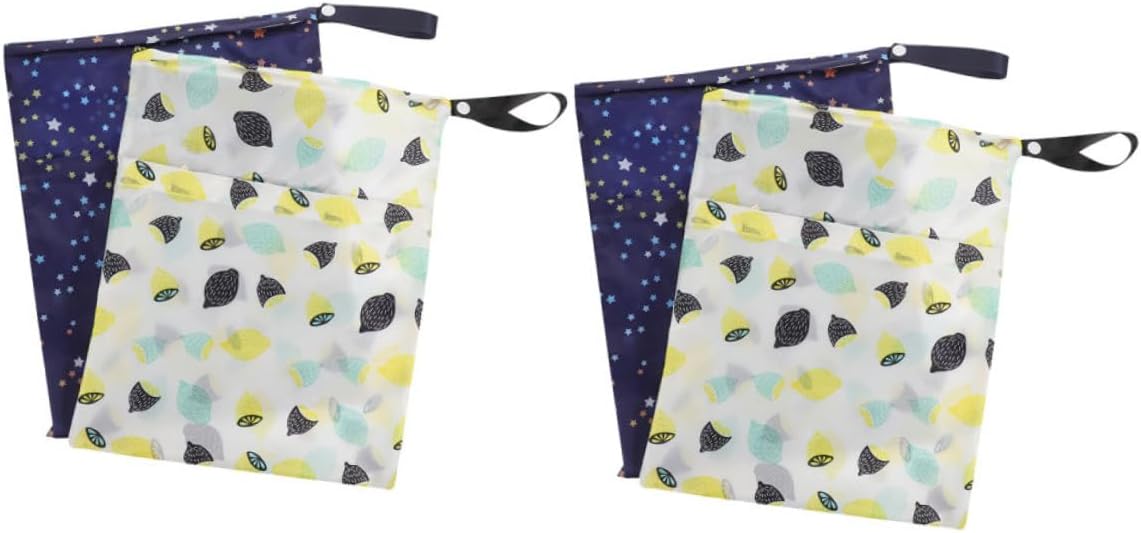 4pcs Wet Bags for Cloth Diapers Reusable Travel Laundry Storage Bags for Swimsuits Towels Diaper Organizer for Daycare Swimming