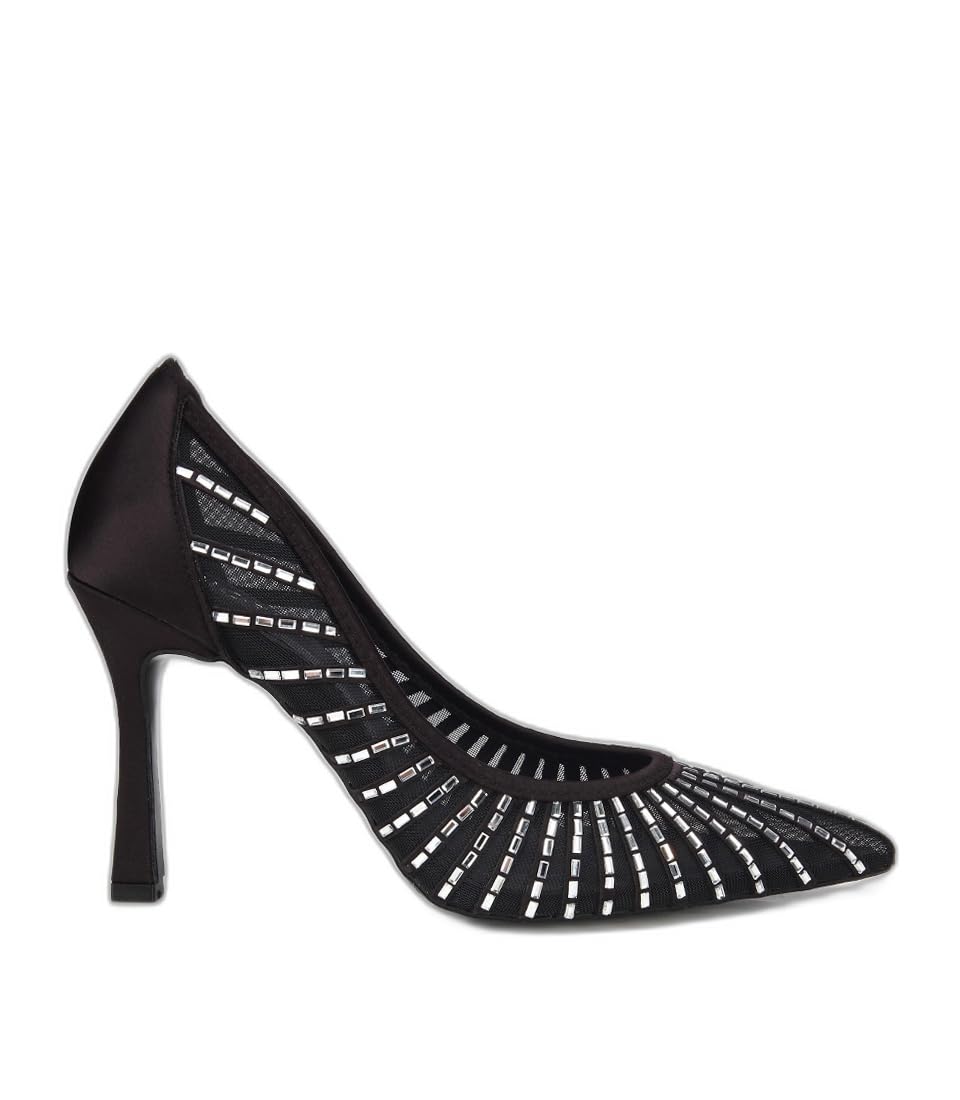 HOTİÇ Kadın Siyah Tül Detaylı Taşlı Stiletto