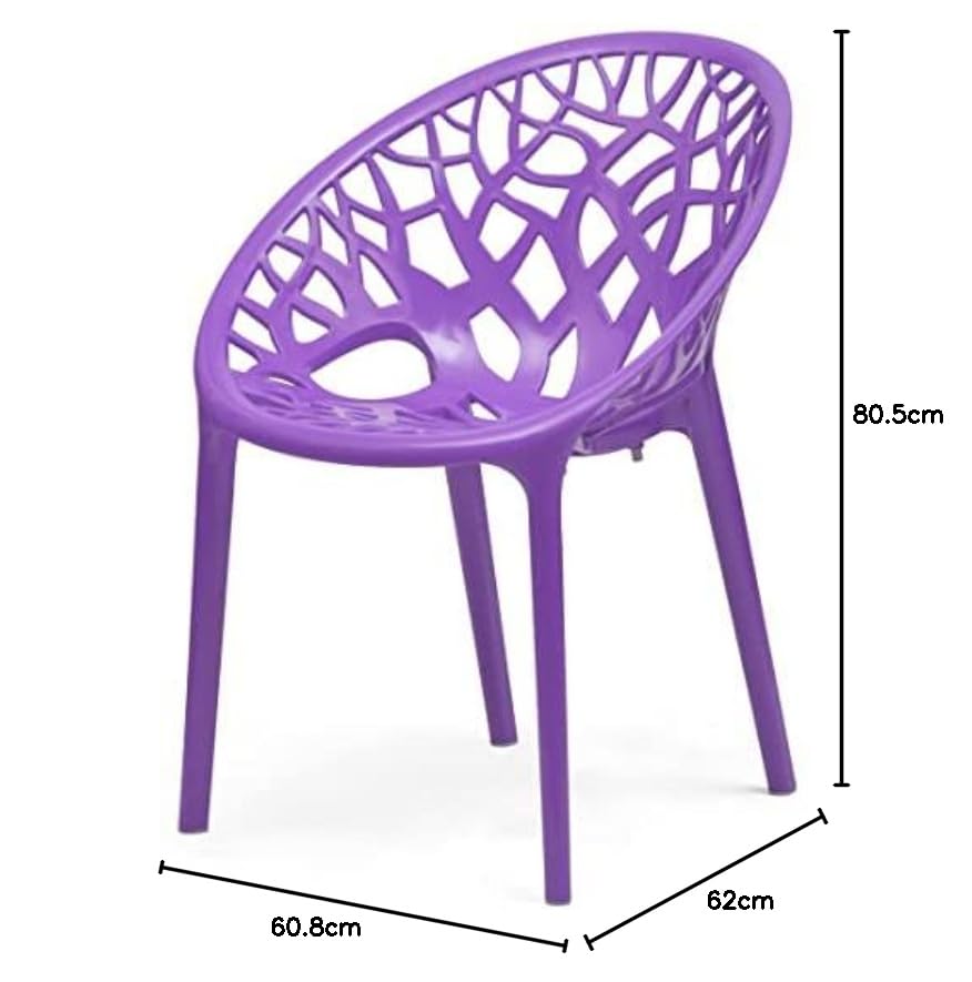 Image of SkyGlamour Crystal PP Oversized Designer Plastic Chair |Chair for Home, Living Room, Garden, Balcony,| Indoor&Outdoor Use | Color: Violet; Set of 1