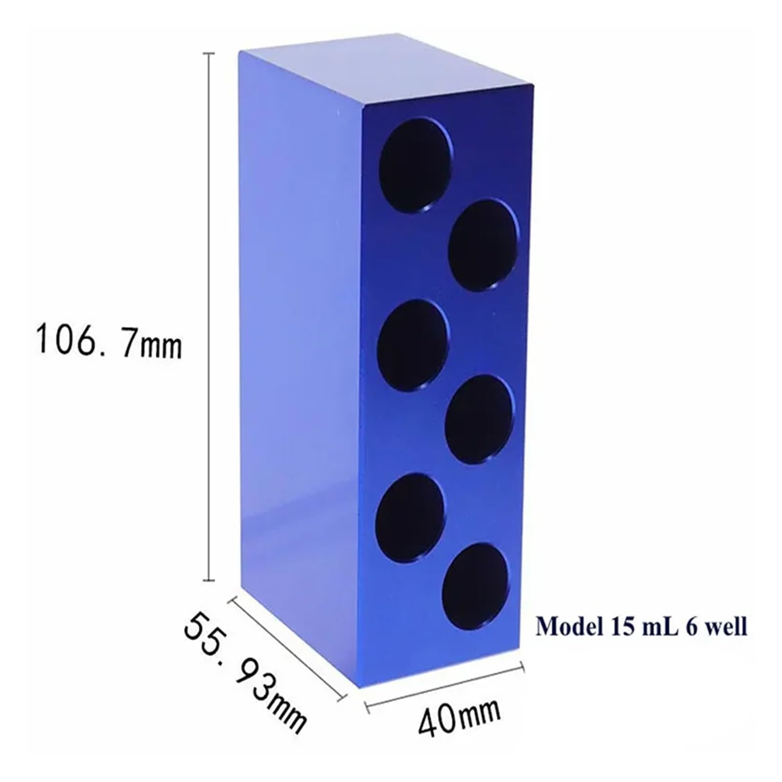 Enfriador PCR con termostato de baja temperatura, caja de hielo de aluminio de 0,2/1,5/2/5/10/15/50 ml(1.5ml 18 well 1PCS)