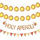 YYSWSAKY Aperol Deko, Lichterkette Orange, 2PCS 1,5 M 10 LED Orangenscheiben Lichterkette, Orange Girlande Banner, Wimpelkette Banner, Girlande Party Dekoration Kit für Party, Hochzeit, Karneval