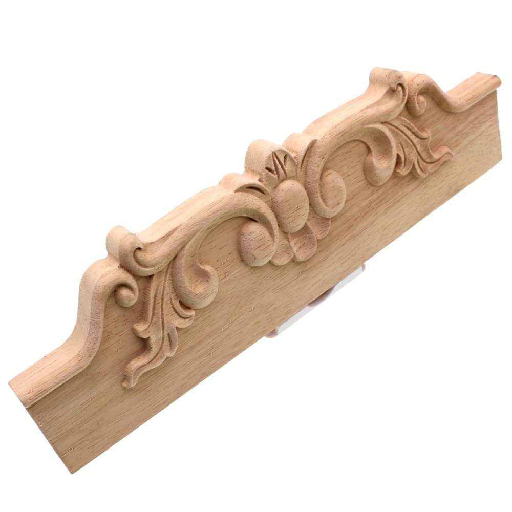 Sculpture sur bois blanc applique longue en bois massif fleur décorative européenne