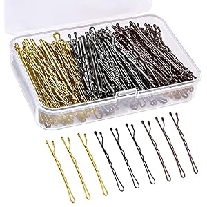 150 Pieces Bobby Pins, Hair Clips Hair Grips Kirby Grips for Women Hair Styling Pins with Storage Box (Black & Blonde & Brown)