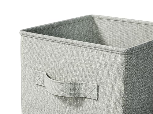 Image of LayerSpace 4 Pack Foldable Fabric Closet Storage Bins, 11Inch Organizer Cubes with Handles, Linen Storage Boxes for Clothes, Toys, Books and Home Organization,Gray