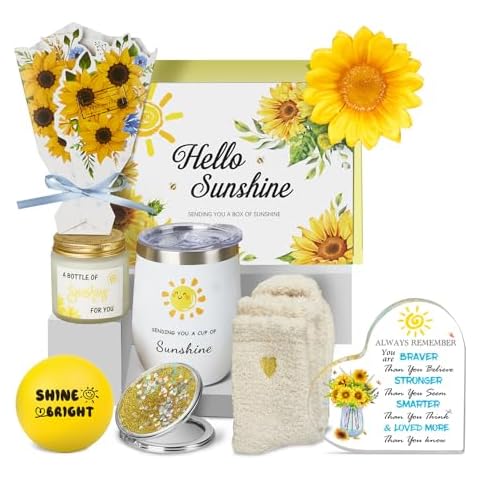 Birthday Gifts for Women, Sunflower Gifts Sending Sunshine, Get Well Soon Gifts Basket Inspirational Gift for Women, Christmas Gifts for Her Sister Mom Best Friend, Unique Gifts for Thinking of You Cover