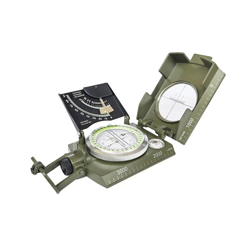 OOAYDYWO Aleación de Aguja brújula Verde Multifuncional for Exteriores con luz Nocturna