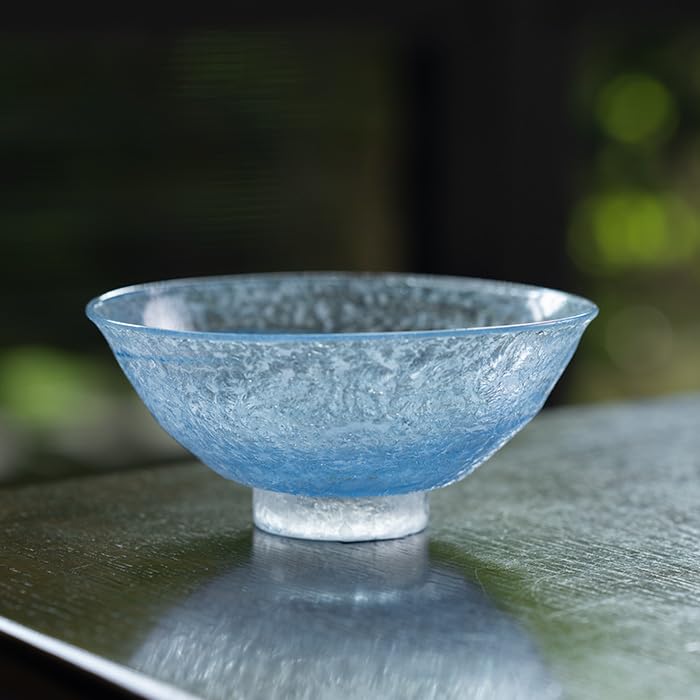 Amazon | ガラス抹茶茶碗 | 金彩ブルー（KOK-131） 作家「岸本耕平