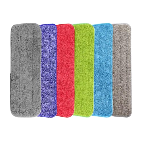 Mokaskaidj 6 Piezas Recambio Mopa, 41×14.5cm Microfibra de Repuesto para Mopa, Recambios de Mopa Lavables y Reutilizables (Multicolor) para Limpieza de Pisos Azulejos