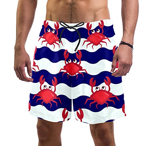 Short de bain pour homme bicolore bleu et blanc avec taille élastique