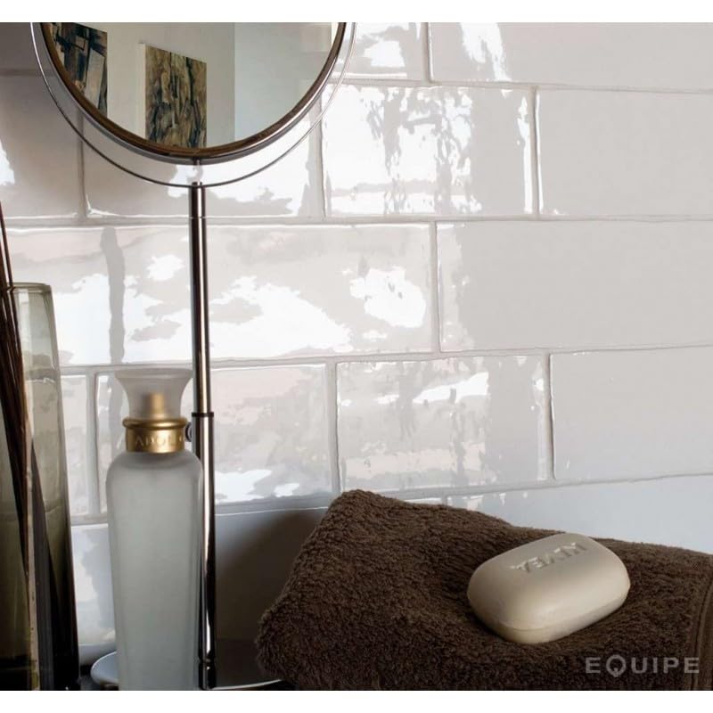 Carrelage mur effet zellige blanc 7,5x30 cm MASIA BLANCO