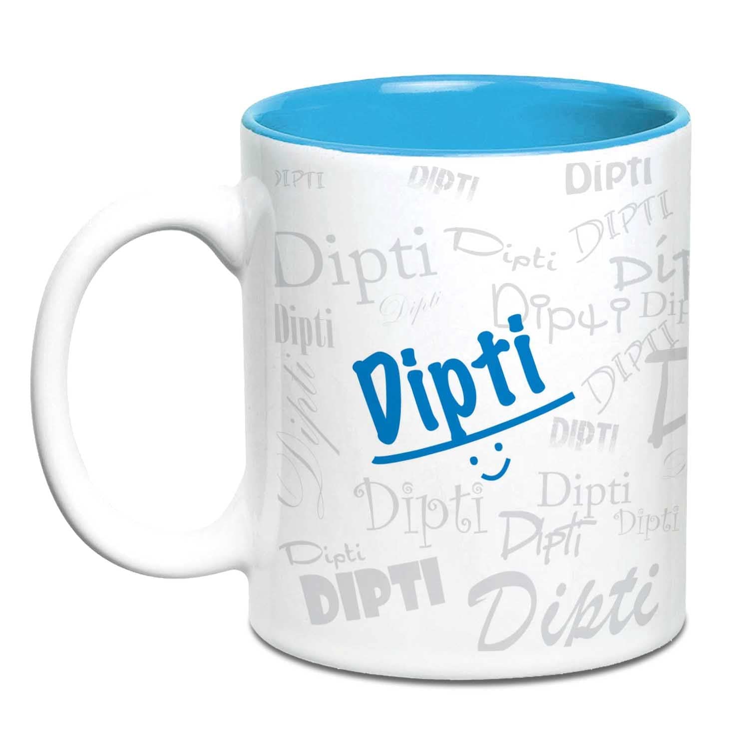 Hot Muggs Me Graffiti Mug - Dipti Personalised Name Ceramic, 315ml, 1 Unit