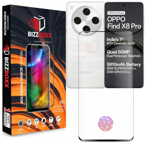 Image of Compatible With OPPO Find X8 Pro 5G Full Glue Tempered Glass Screen Protector Guard Quad Curved Edges - Fingerprint Working, UV Glue Not Required (Find X8 Pro, 6.78 Inch) - Pack of 1