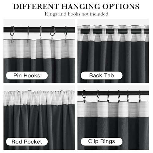 Image of RYB HOME Velvet Curtains 90 inches for Large Window, Room Divider Curtains | Thermal Insulated, Privacy UV Heat Blocking, Back Tab, Room Divider for Space Separation, W62 x L90, Dusty Blue, 2 Panels